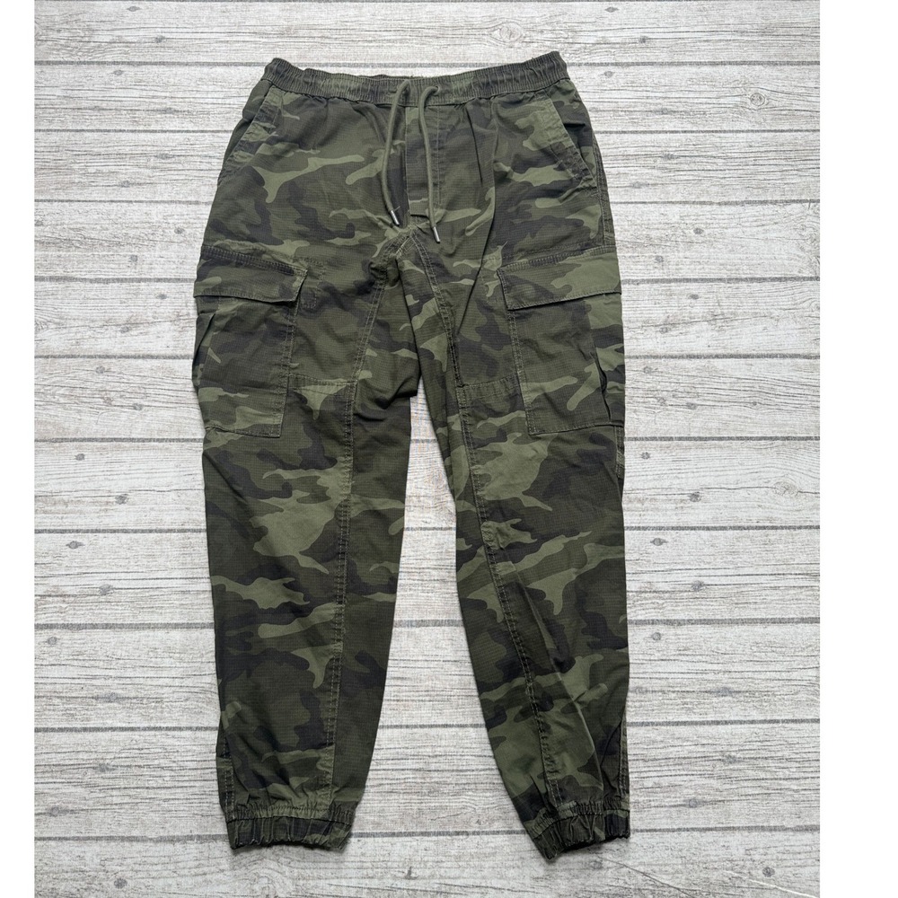 American Eagle Cargo Sweatpants Men's Small Green Camo Ripstop Hunting Joggers